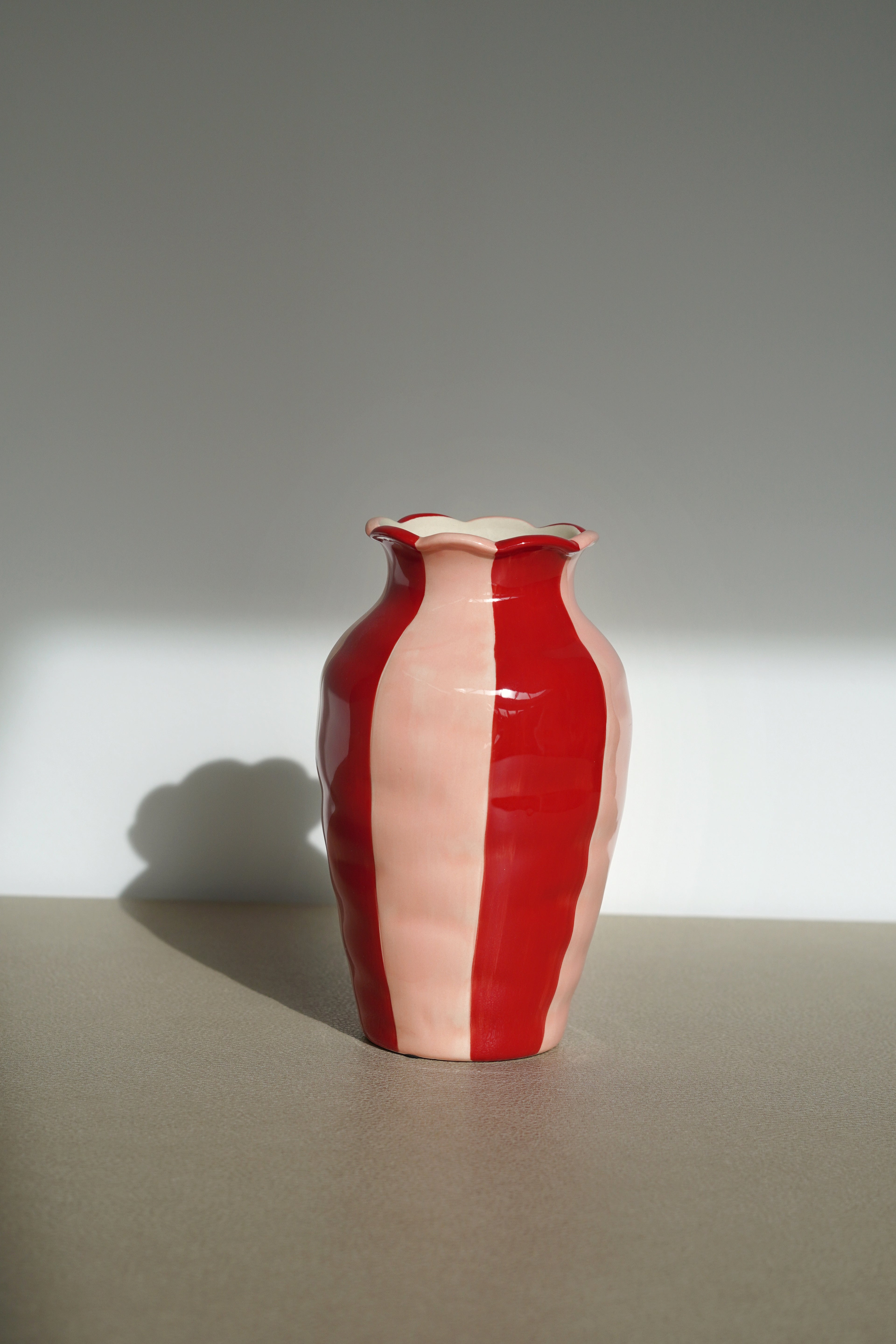 Keramische vaas Cherry roze met rood - Néva Living