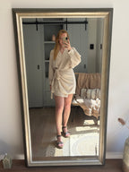 Isla mousseline jurk beige - one size
