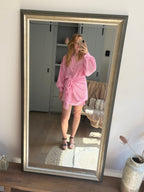 Isla mousseline jurk roze - one size