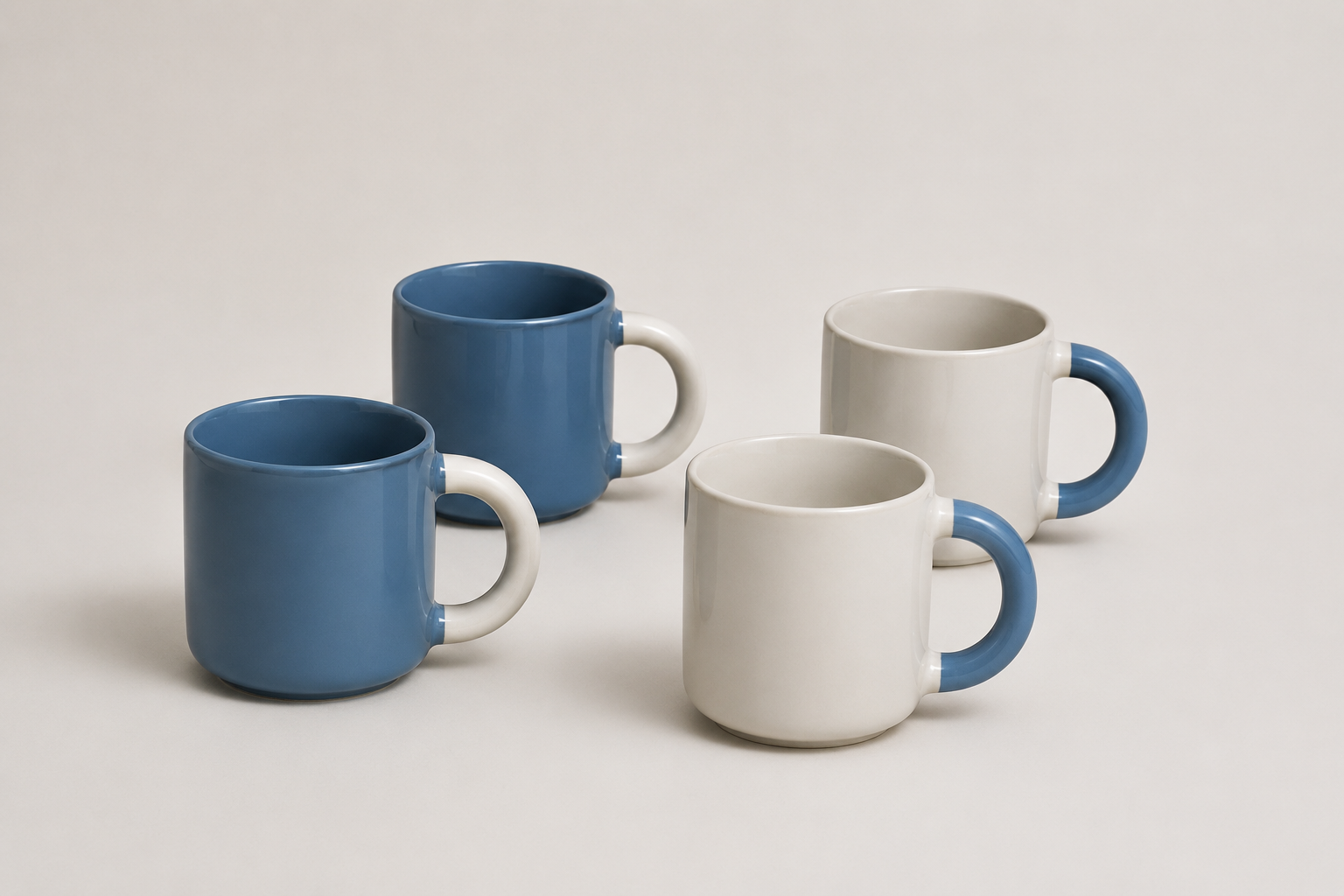Sky Blue & Scandi Blue Mokken - Set van 4