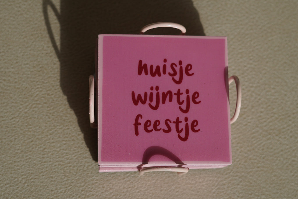 Onderzetters wijnmotief set keramiek - Néva Living