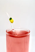 Glazen rietjes tropisch - set van 4