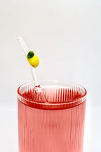 Glazen rietjes tropisch - set van 4