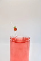 Glazen rietjes tropisch - set van 4
