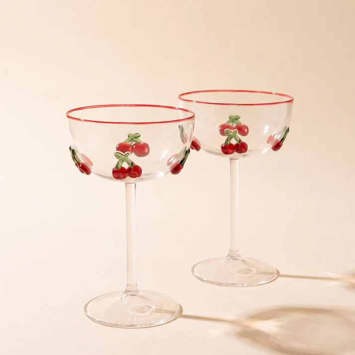 Cocktail glazen - cherry set van 2